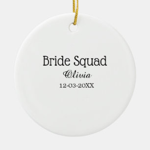 Brudtärna bridesmaid lägg till namn möhippa julgransprydnad keramik