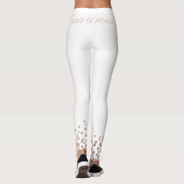Brudtärna Bröllop Rose Guld Glitter Strumpbyxor Leggings (Baksida)