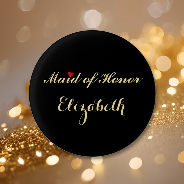 Brudtärna Bröllopsmöhippa Bröllop Knapp (Maid of Honor Bridal Bachelorette Party Wedding Pinback Button)