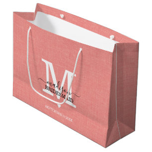 Brudtärna Bröllopsmonogram Modern Rosa & Vit