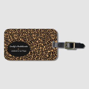 Brudtärna Brud Boujee Trendig Leopardtryck Bagagebricka