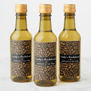 Brudtärna Brud Boujee Trendig Leopardtryck Vinetikett