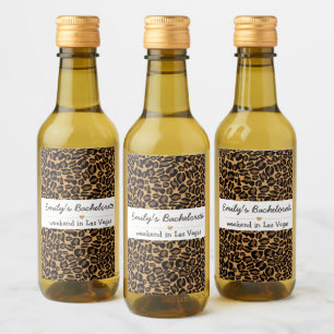 Brudtärna Brud Lyxig Trendig Leopardsprint Vinetikett