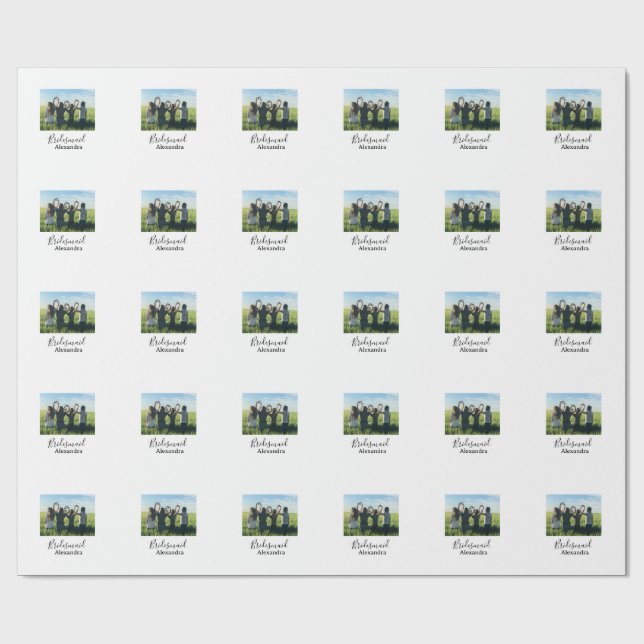 Brudtärna brud trupp namn kalligrafi foto present presentpapper (Platt)
