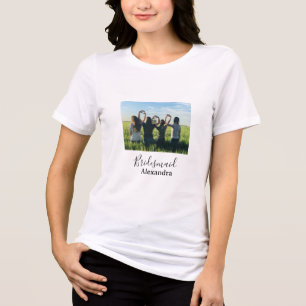 Brudtärna brud trupp namn kalligrafi foto present t shirt