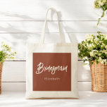 Brudtärna Brun Terrakotta Bröllopstaska Tygkasse<br><div class="desc">Brudtärna Terrakotta Brun Toteväska för Bröllop,  Brudparty,  Brud Shower,  Sängkammarfest. Kolla in fler produkter med denna design i kollektionen nedan.</div>