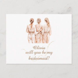 Brudtärna champagne silhuett Förslag  Vykort