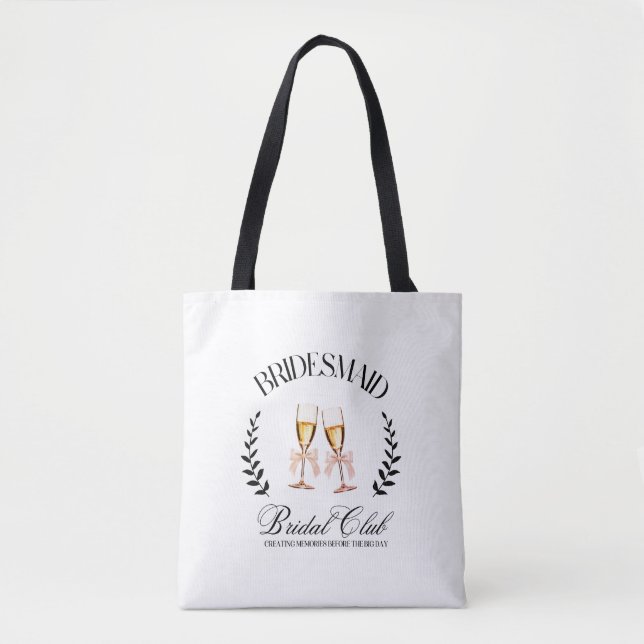  Brudtärna Coquette Rosa Slinga Modern Tote Tygkasse (Framsida)