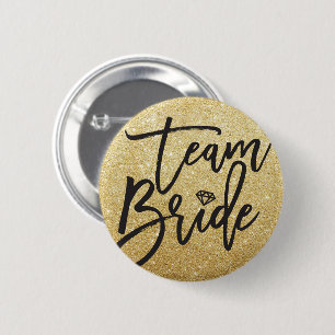 Brudtärna Diamant Bröllopsparty Chic Guld Glitter Knapp