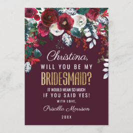 Brudtärna för blom- ordning för Burgundy röd Inbjudningar