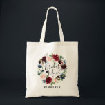 Brudtärna för Burgundy bukett | Tygkasse<br><div class="desc">Tote bags för Burgundy bukettbrudtärna för de speciella kvinnorna vid din sida på din speciella dag.</div>