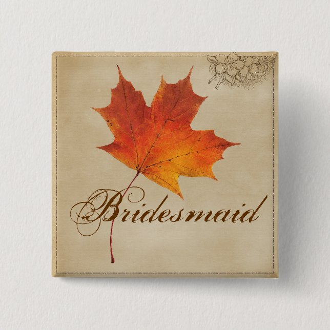 Brudtärna för löv för orange nedgång för höst knapp (Framsida)