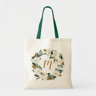 Brudtärna för Monogram för vattenfärgMagnoliak Tygkasse