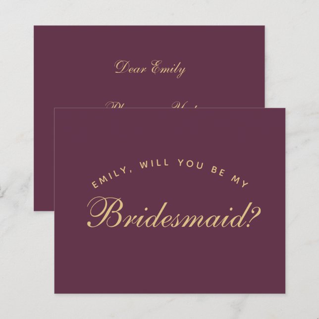 Brudtärna Förslag Budget Vin Färg Enkel (Fram/baksida)