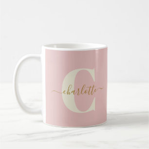 Brudtärna Förslag Rosenskär Guld Monogram Namn Kaffemugg