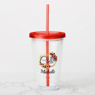 Brudtärna Gåva Jag Gör Crew Solrosor Rosor Take Away Mugg