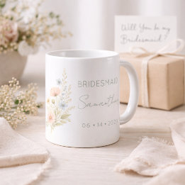 Brudtärna Gåva Vildblomsterträdgård Personlig Kaffemugg