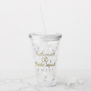 Brudtärna Guld Ring Logotyp Bröllop Bröllopsdusch Take Away Mugg