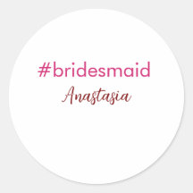 Brudtärna hashtag ljusrosa lägg till namn brud sta