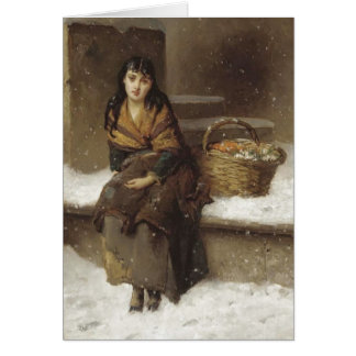 Brudtärna i brunt hälsningskort