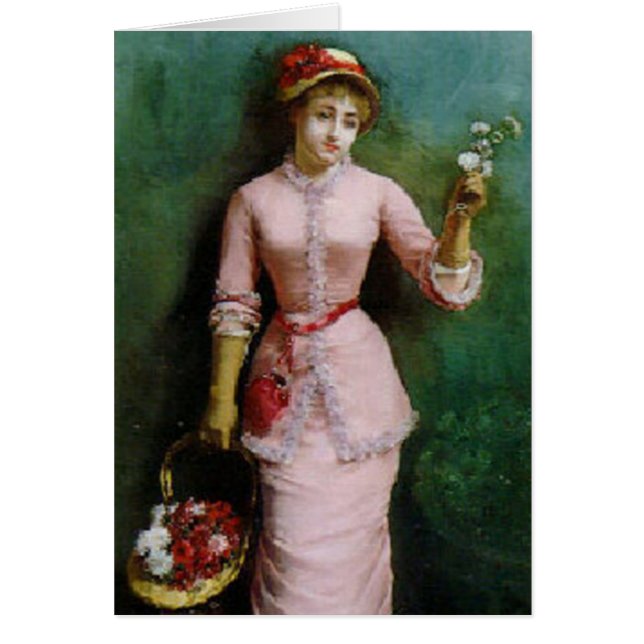 Brudtärna i rosor hälsningskort (Framsidan)