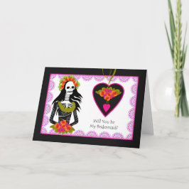 Brudtärna Inbjudan, Dia de los Muertos Bröllop Inbjudan