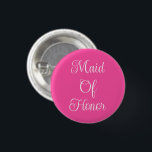 Brudtärna Knapp<br><div class="desc">Knappnål avslappnad rolig modenyckel tillbehör tryckt med het rosa färg bakgrund och brudtjänst i vit färg text typografi bokstavsdesign av TheFabricSeal tryck på begäran butik på Zazzle.com #ZazzleMade https://www.zazzle.com/store/thefabricseal TheFabricSeal️Original.</div>