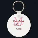 Brudtärna lägg till namn monogram brudtärna rosa d nyckelring<br><div class="desc">vacker design</div>