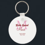 Brudtärna lägg till namn monogram brudtärna rosa d nyckelring<br><div class="desc">vacker design</div>