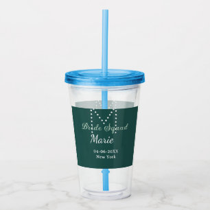 Brudtärna lägg till namnmonogram brudtärna blå take away mugg