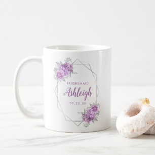 Brudtärna Lavendel Blommig Geometrisk Silver Ram Kaffemugg