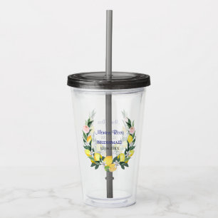 Brudtärna Lemon Blå Italiensk Bröllopsdusch Namn  Take Away Mugg