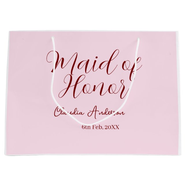 brudtärna lila namn datum rosa pastell brudar (Framsidan)