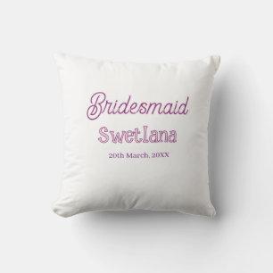 brudtärna lila rosa namn datum bröllopstärna kudde