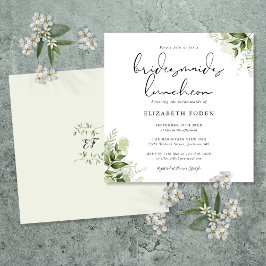 Brudtärna Luncheon med blomster monogram Inbjudningar