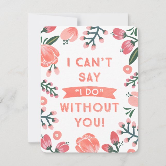 Brudtärna med blommor | Brudtärna Inbjudningar (Framsida)