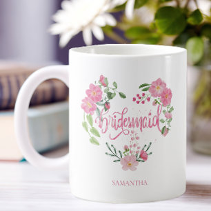 Brudtärna med blomtema kaffemugg