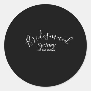 Brudtärna möhippa tillägg namn modern  runt klistermärke