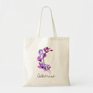 Brudtärna Monogram Blommig Bokstav C Bröllop Tygkasse