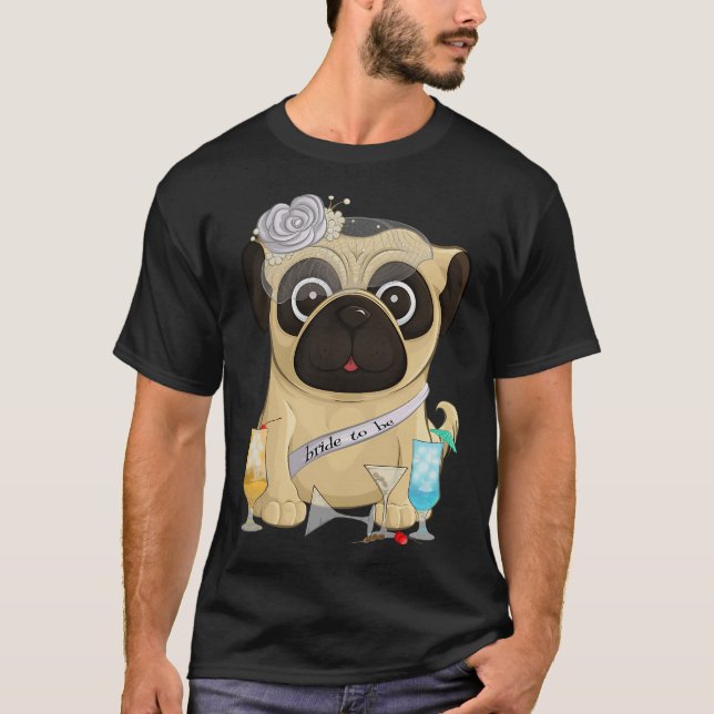 Brudtärna Mops T Shirt (Framsida)