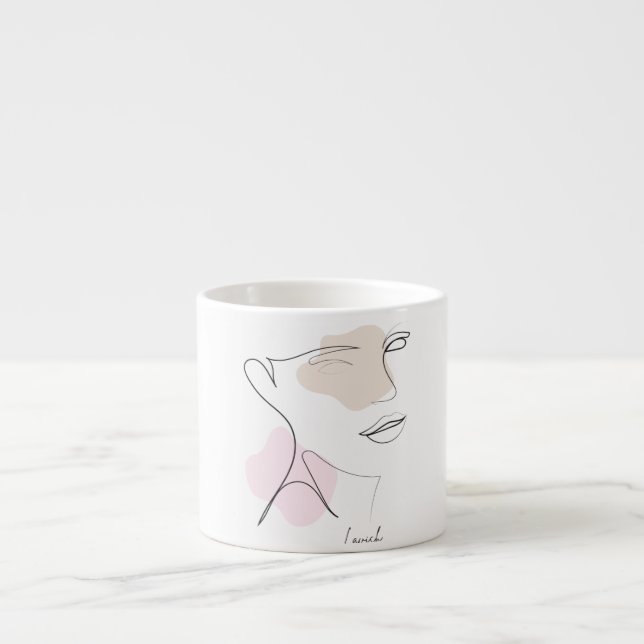 Brudtärna-mugg - Estetisk linjekonst kaffemugg Espressomugg (Framsidan)