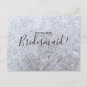 Brudtärna på bröllop Vit modern träflis Elegant Inbjudan Vykort