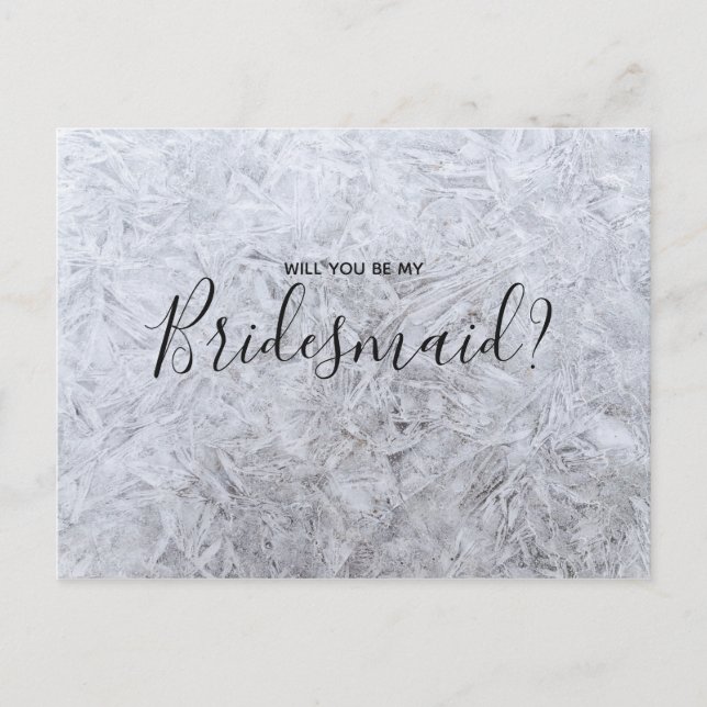 Brudtärna på bröllop | Vit modern träflis Elegant Inbjudan Vykort (Framsida)