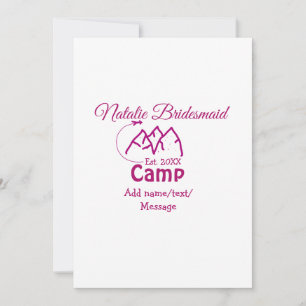 Brudtärna på pink camp lägg till namn datum år möh julkort