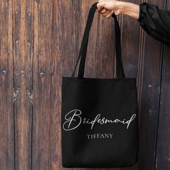 Brudtärna Personlig Chic Minimalistisk Bröllop Tygkasse (Skapare uppladdad)
