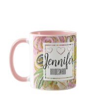 Brudtärna Personlig Rosa Guld Chic Blommig