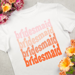 Brudtärna retro orange boho t shirt