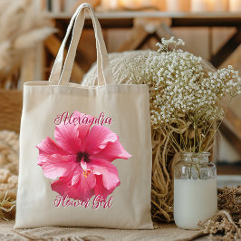 Brudtärna Rosa Hibiskus Personlig Tygkasse