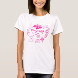 BRudtärna Rosa Klotter Skiss Bröllopsbilder T Shirt