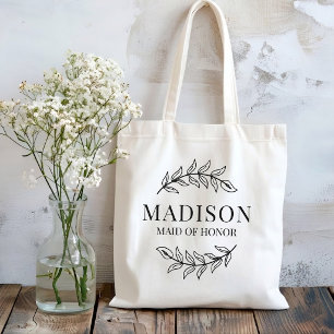Brudtärna Rustik Grönska Anpassad Maid of Honor Tygkasse